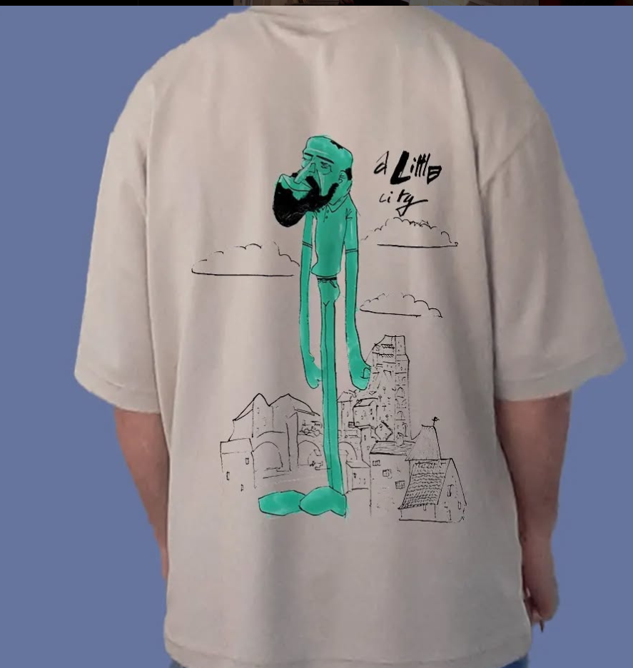 green giant in small city